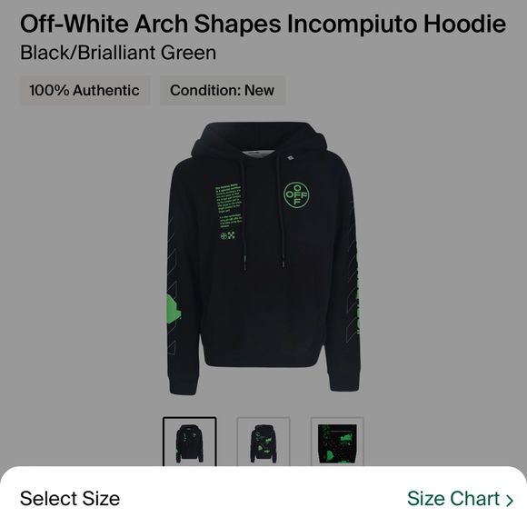 offwhite green incompiuto hoodie - Picture 15 of 15